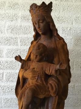 Maria met kindje jezus, gietijzer, prachtig beeld!!