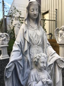 Maria mit Kind - Steinstatue - 65 cm - klassisch weiß
