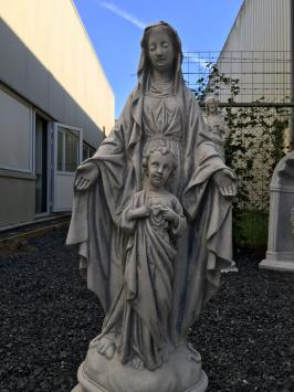 Maria mit Kind - Steinstatue - 65 cm - klassisch weiß