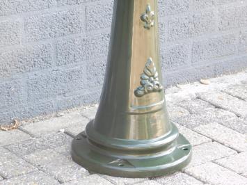 Klassieke lantaarn 'Barcelona' - buitenlamp met keramische fitting en glas, alu groen, 275cm
