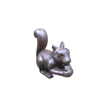 Eekhoorn - gietijzer beeld - 12 cm - bruin - in detail