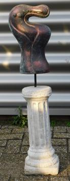 Abstract Spirit - auf Sockel - Stein - 92 cm - Kupferoptik