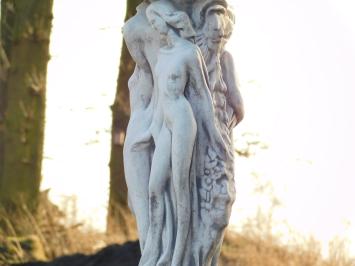 Drie vrouwen met schaal - stenen beeld - 85 cm - klassiek