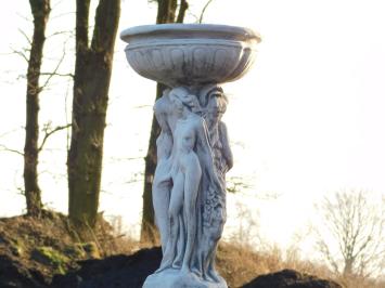Drie vrouwen met schaal - stenen beeld - 85 cm - klassiek
