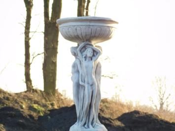 Drie vrouwen met schaal - stenen beeld - 85 cm - klassiek