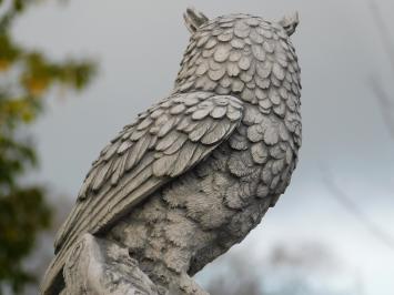 Eule auf Baumstumpf - Tierstatue aus Stein - 37 cm - klassisch