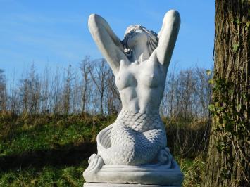 Zeemeermin - op sokkel - steen - 115 cm - gedetailleerd