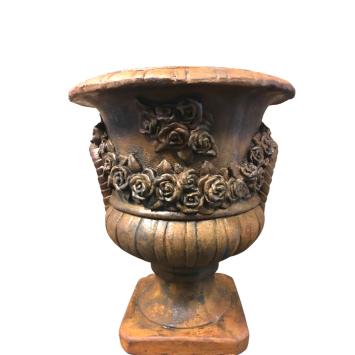 Bloembak ‘’Guurlande’’ – 50 cm – steen – oxide afwerking