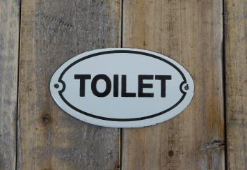 Emailleschild 'Toilette' für die Tür
