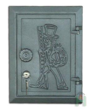 Porte de nettoyage en fonte avec serrure, non traitée en couleur