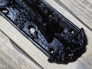 Poignée de porte garde dragon, médiévale, fer Couleur : noir