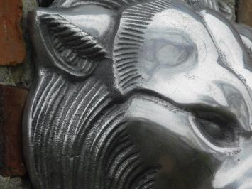 Deurklopper leeuw - aluminium - zilverkleurig