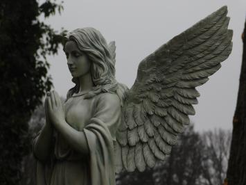 Engelenbeeld groot, biddende engel beeld, handbeschilderd