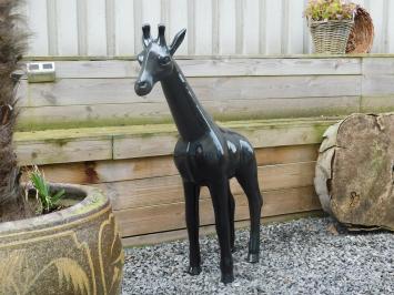 Dekorative Giraffe - schwarz - Polystone
