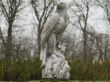 Falke - Tierstatue aus Stein - 50 cm - weiß mit grau