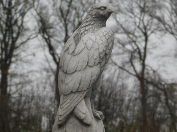 Falke - Tierstatue aus Stein - 50 cm - weiß mit grau