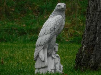 Falke - Tierstatue aus Stein - 50 cm - weiß mit grau