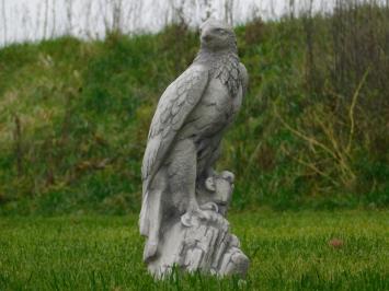 Falke - Tierstatue aus Stein - 50 cm - weiß mit grau