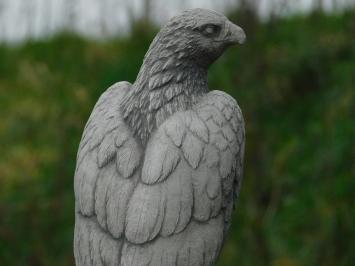 Falke - Tierstatue aus Stein - 50 cm - weiß mit grau
