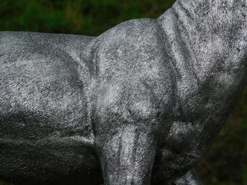 Hirsch - Polystone - 112 cm - silberfarben - detailliert