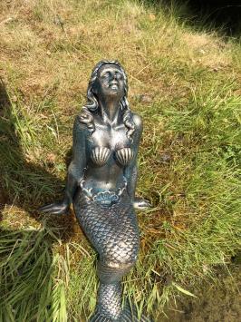 Schöne Meerjungfrau Gusseisen Bronze-Messing-Statue