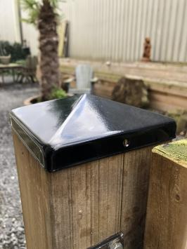 Pfostenkappe - Metall - Schwarz - 7 x 7