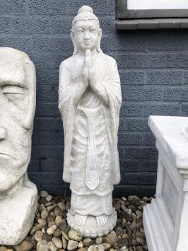 Buddha stehend große Stein weiß waschen Skulptur