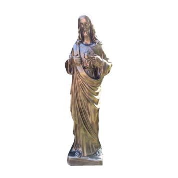 Jezus - Heilig Hart - stenen beeld - 120 cm - bronzen kleur