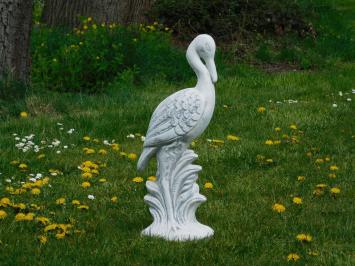 Decoratief en sierlijk dierenbeeld, tuinbeeld kraanvogel, steen