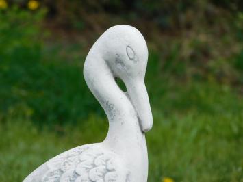 Decoratief en sierlijk dierenbeeld, tuinbeeld kraanvogel, steen