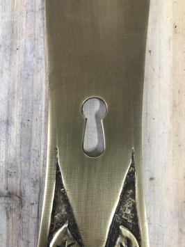 1 Langschild - Türschild - aus patiniertem Messing, für Innentüren, BB 72