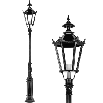 Klassieke lantaarnpaal - 290 cm - zwart of groen - aluminium