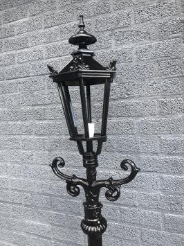 Buitenlamp, lantaarn met keramische fitting en glas, gegoten aluminium, 235 cm-zwart
