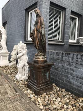Maria beeld, koper-look, tuinbeeld Maria groot, exclusieve moeder Maria / Madonna
