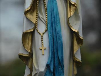 Maria - mit Rosenkranz - Polystone Statue - 44 cm - in Farbe