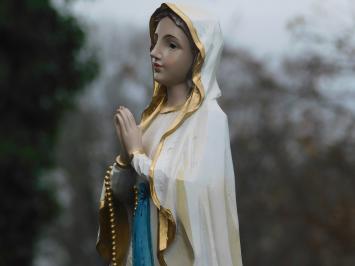 Maria - mit Rosenkranz - Polystone Statue - 44 cm - in Farbe