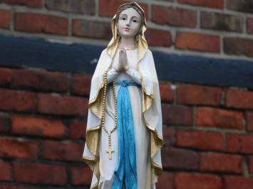 Maria - mit Rosenkranz - Polystone Statue - 44 cm - in Farbe