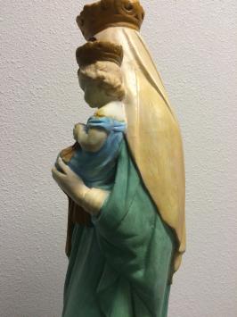 Maria met kind - stenen beeld - 80 cm - in kleur en detail