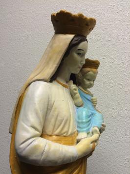 Maria met kind - stenen beeld - 80 cm - in kleur en detail