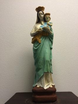 Maria met kind - stenen beeld - 80 cm - in kleur en detail
