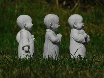 Set van 3 monniken - stenen beeld - 24 cm - Shaolin