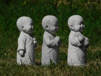 Set van 3 monniken - stenen beeld - 24 cm - Shaolin