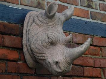 Een prachtige kop van een neushoorn, fraai in detail, polystone