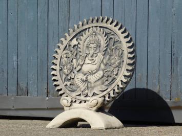 Ornament Ganesha - vol steen - grijs met zwart
