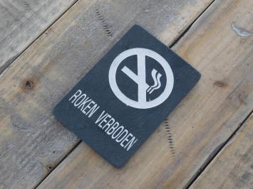 Bordje 'Roken verboden' - van leisteen