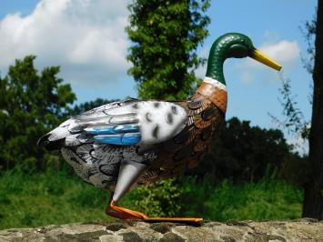 2er Set Enten - Metallstatuen - in Farbe und Detail