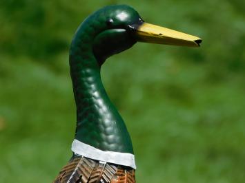 2er Set Enten - Metallstatuen - in Farbe und Detail