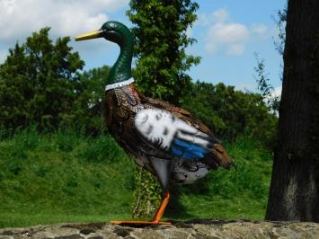 2er Set Enten - Metallstatuen - in Farbe und Detail