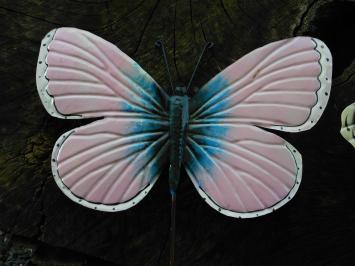 2er Set: Garderobenständer Schmetterlinge - blau & rosa - handgefertigt aus Metall