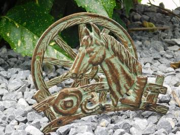 Cheval - support de tuyau en fonte - vert